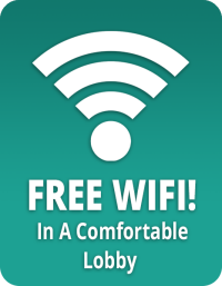 Free wifi in a comfortable lobby.